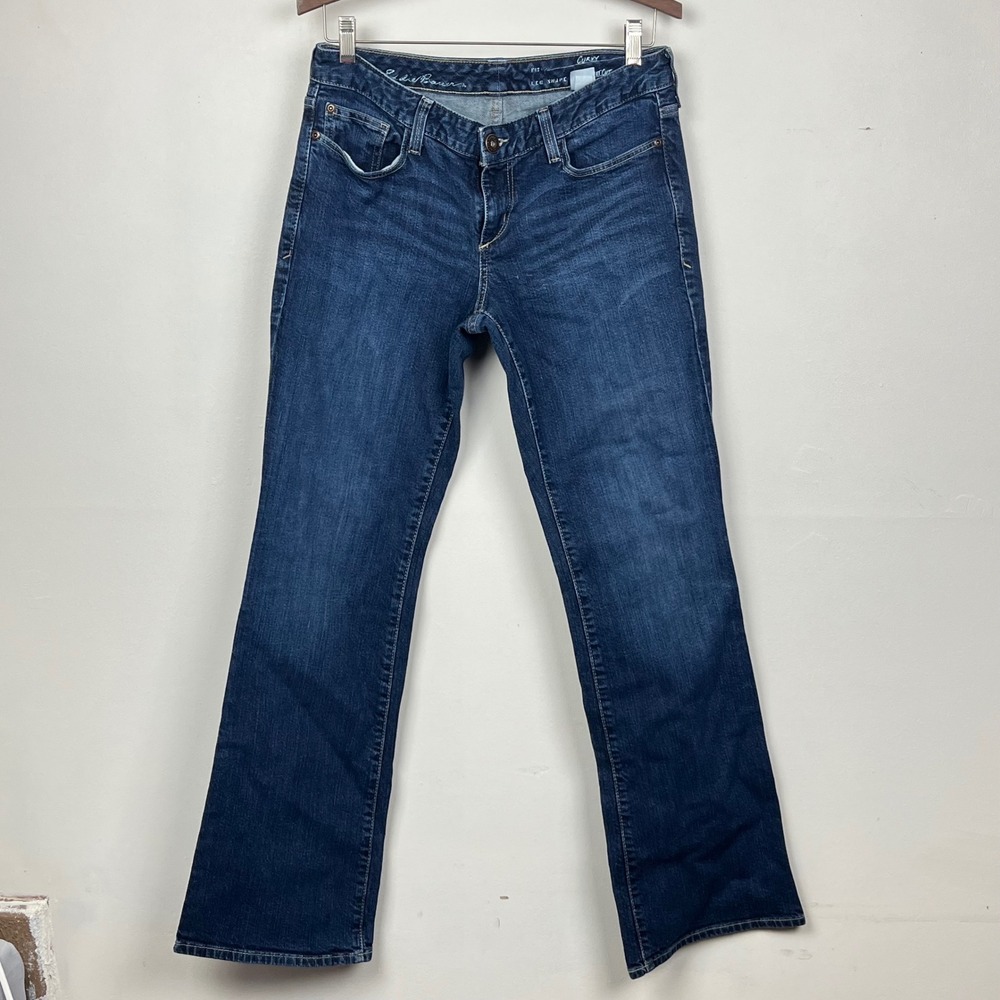 Eddie Bauer Curvy Fit Bootcut Jeans Blue Denim Size 8 Stretch Indigo Classic
